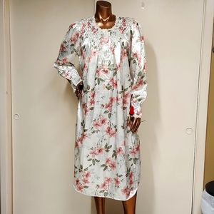 Vintage Nicole Floral Satin Nightgown